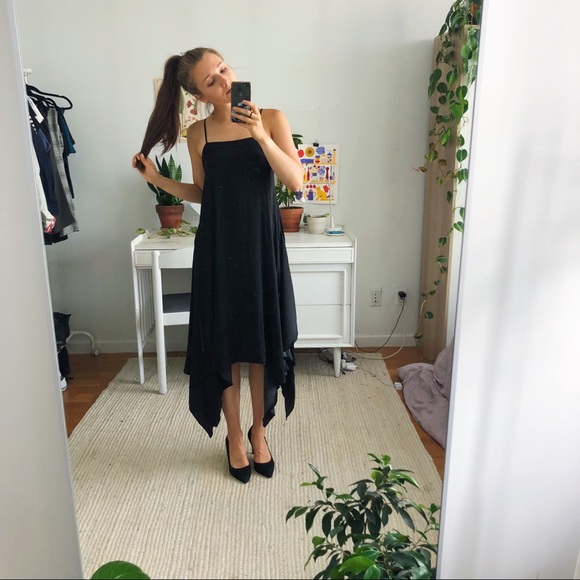 silence + noise Dresses & Skirts - Silky Black 90s Midi Tank Dress